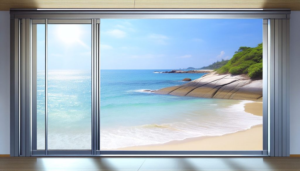 Optez pour l'aluminium pour vos baies vitrées coulissantes à Toulon, idéal en bord de mer pour sa durabilité et résistance à la corrosion.